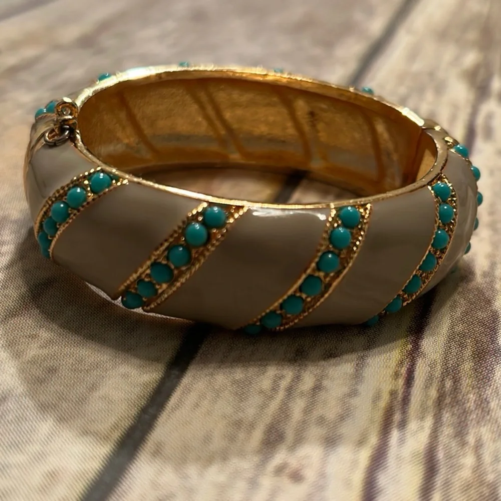 J.Crew Bracelet. Gold Silver and Blue. Magnetic Clasps. - Picture 1 of 11